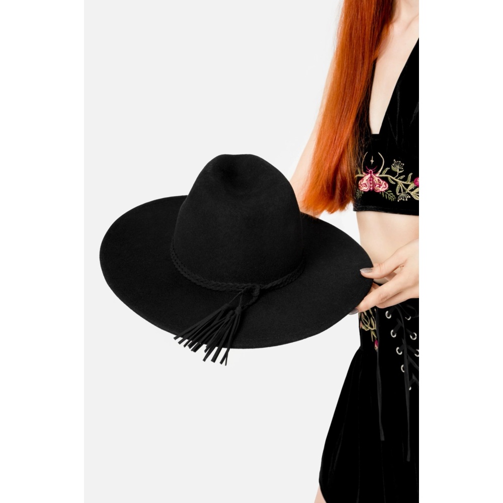 Restyle - Wilderwood Fedora hut - Breiter Krempe - Schwarz